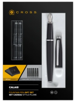 Cross® Cross Calais Fountain Pen, Black & Chrome, Medium, Free Refills 5 Cross® Cross Calais Fountain Pen, Black & Chrome, Medium, Free Refills -Best Office Supplie Shop Calais
