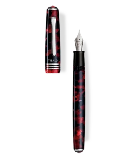 Tibaldi N60 Ruby Red Resin Fountain Pen, Palladium Trim, Medium Nib