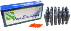 24 Standard International Short Fountain Pen Ink Cartridges, Sunset Orange
