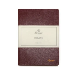 Pineider Notes Milano Leather Notebook, Red Wine, Lined Ivory Paper