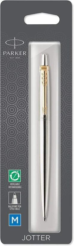 Parker® Parker Jotter Ballpoint Pen, Stainless Steel & Gold -Best Office Supplie Shop e3089c8d a694 5767 b324 13427a82f055