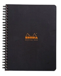 Rhodia Classic Meeting Book, Black, Lined, 6 ½ X 8 ¼