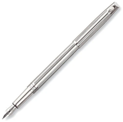 Caran D'Ache Madison Cisele Silver & Rhodium Plated Fountain Pen, Medium 18K Gold Nib 3 Caran D'Ache Madison Cisele Silver & Rhodium Plated Fountain Pen, Medium 18K Gold Nib